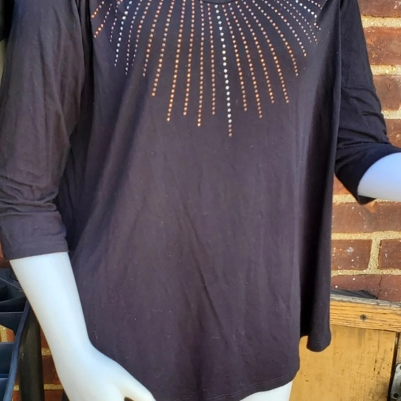 Ellen Tracy‎ 3/4 sleeve jeweled tee 1X - Picture 4 of 10